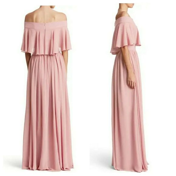 The PopulationViolet Off the Shoulder ChiffonGown - Picture 10 of 12